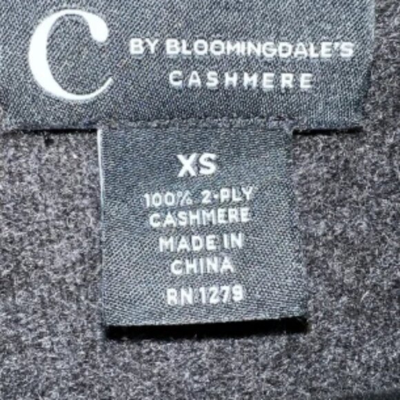 C by Bloomingdale's 100% Cashmere Shawl Collar Open Front Cardigan Sweater XS - Picture 3 of 4